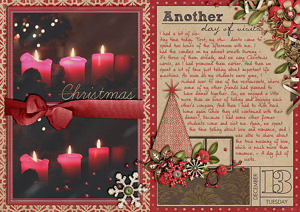 december daily, document christmas, digital scrapbook album