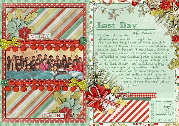 december daily, document christmas, digital scrapbook album