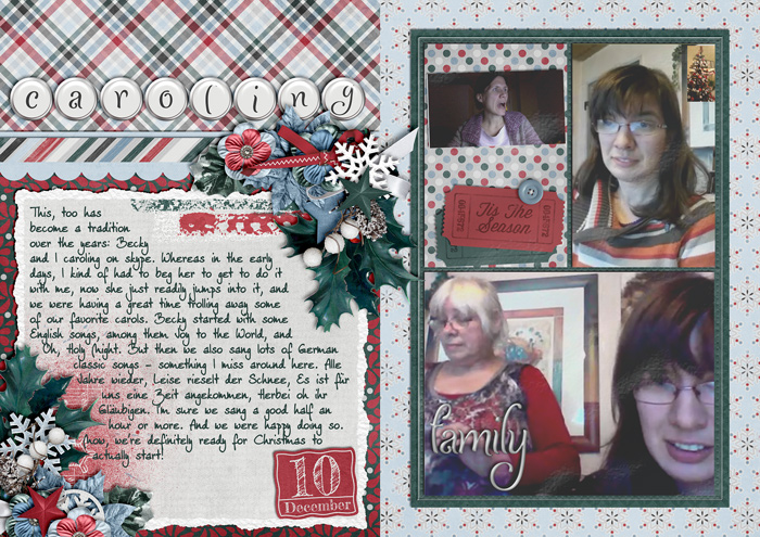 document christmas, december daily, album, digital scrapbook layout, misty hilltops designs