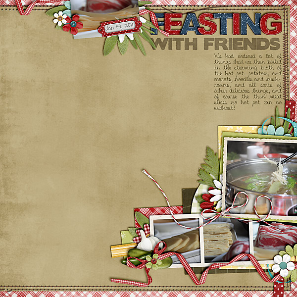 scrapbook layout, cook, food