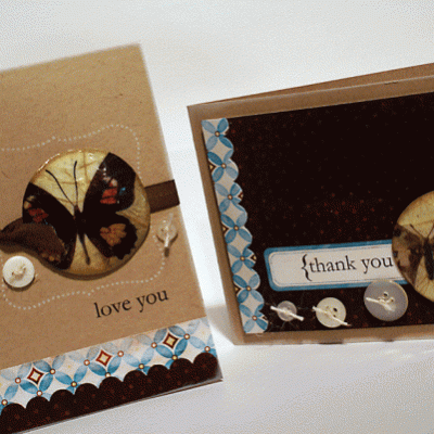 cracked glass butterfly cards