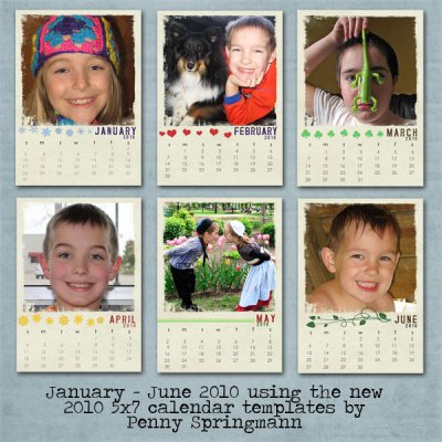 2010 5x7 calendar