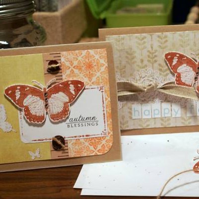 rustic fall butterfly cards