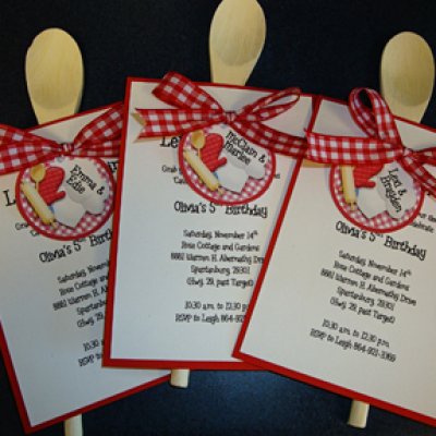 Baking Party Invites and Favors