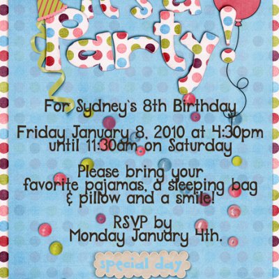 Sydney's Birthday Invite