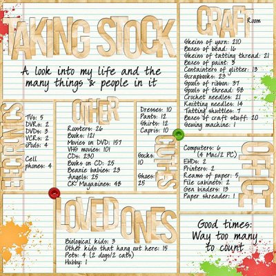Taking stock