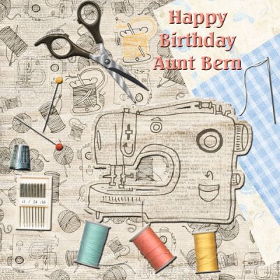 SEWING THEME BIRTHDAY CARD