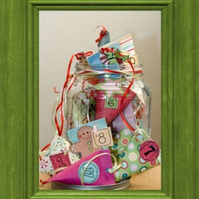 merry and bright advent jar