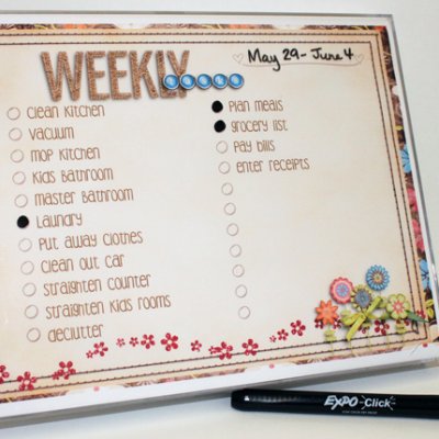 Weekly Tasks Dry Erase Board