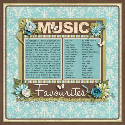 Music favourites (left page)