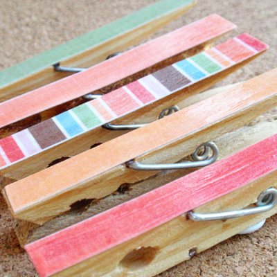 Cork Board Clothespin Holders