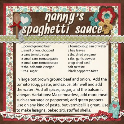 Nanny's Spaghetti Sauce