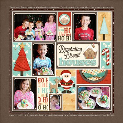 Decorating biscuit houses