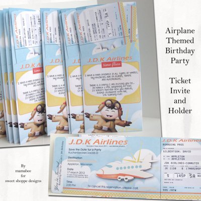 Hybrid - Airplaine Ticket birthday invite