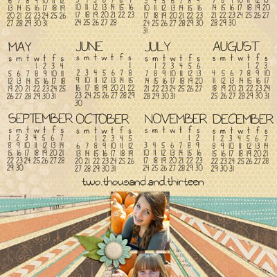 2013 One Page Calendar