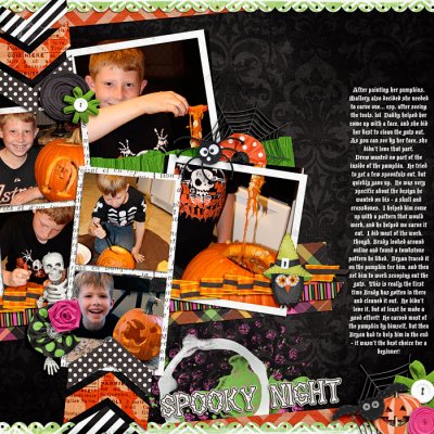 Carving pumpkins, right