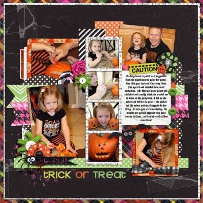 Carving pumpkins, left