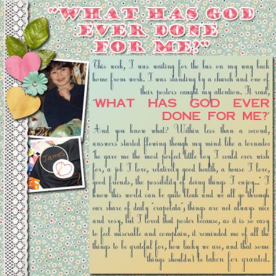 What has God ever done for me?
