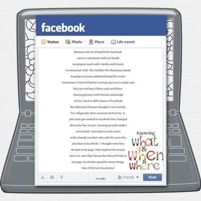 Nov Challenge #1- Reasons I'm thankful for Facebook