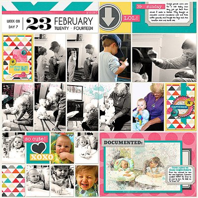 Project Life 2014 (Week 8, Day 7): Family Visit; Dual-Highchairs