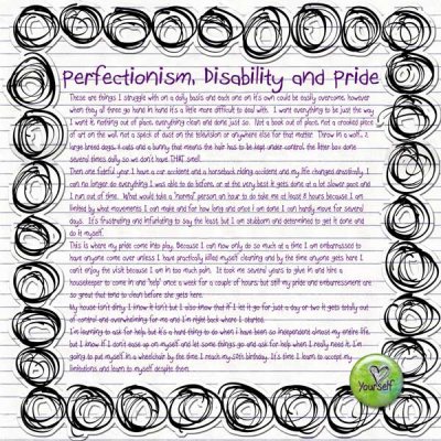 Perfectionism, Disability and Pride