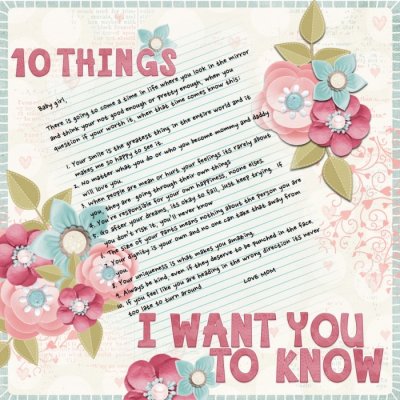 I want you to know