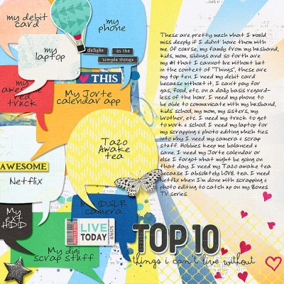 Top 10 Things I Can't Live Without