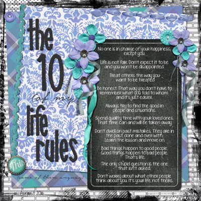 August Bingo #10-Life Rules