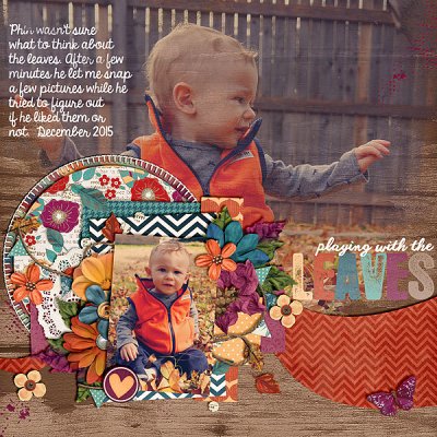 playing with the leaves