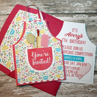Apron Cupcake Party Invite