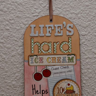 Altered Chipboard Tag Wall Sign