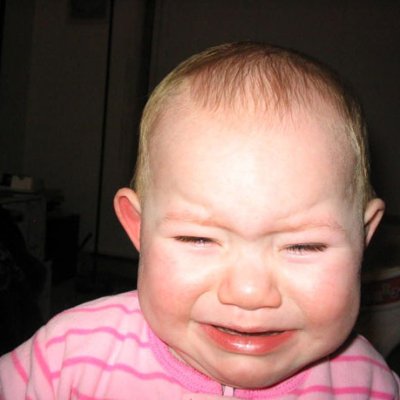Elise having a cry
