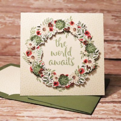 The World Awaits Wreath Card