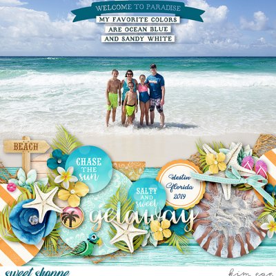 Ocean Blue and Sandy White