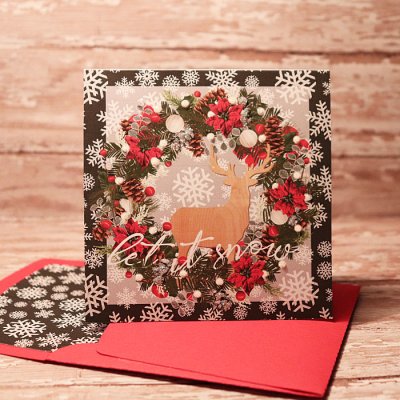 Christmas Wreath Card with matching envie