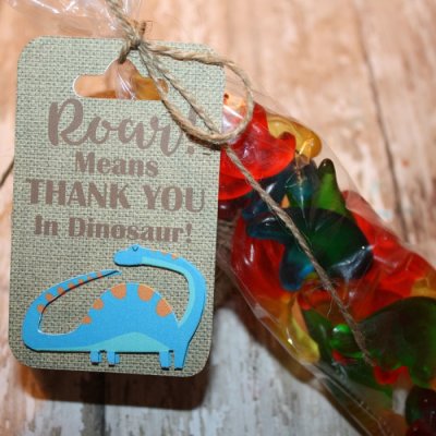 Rawr Party Treat tag