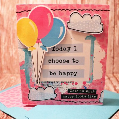 Today I Chose Happy Card with matching envie