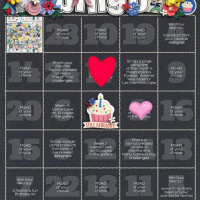 2022 February Party Game A Day Bingo