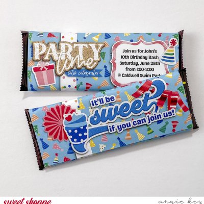 Birthday Invitation Candy Bar Wrapper