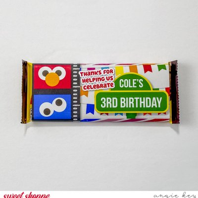 Birthday Party Favor Candy Bar Wrapper