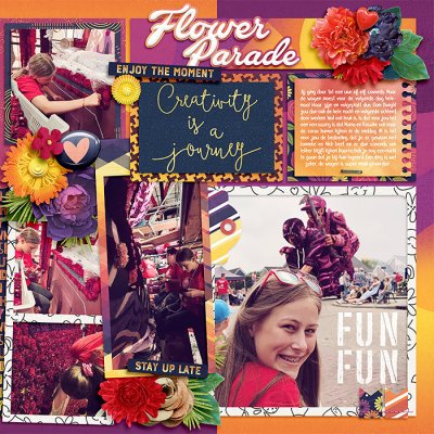 Helping with a flower float