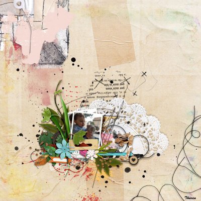 This & That - Challenge 1a - Scrap with leaves