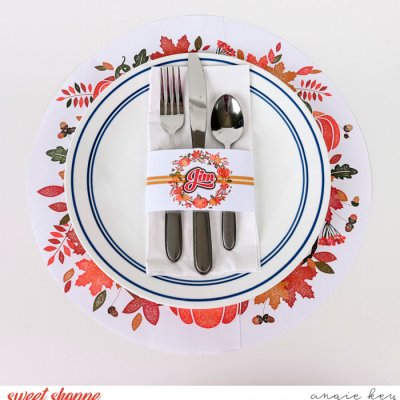 Friendsgiving Table Set: Napkin Band & Plate Charger