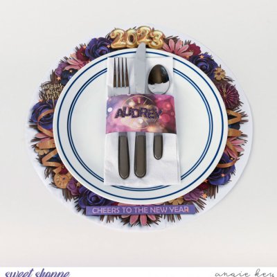 New Year's Eve Table Set: Napkin Band & Plate Charger