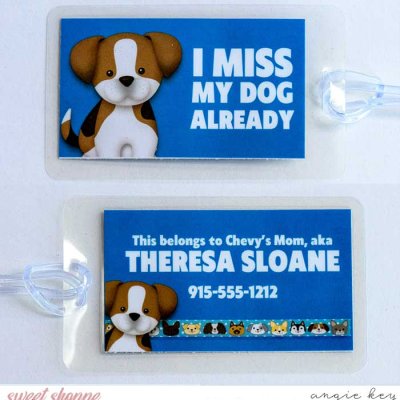 Miss My Dog Luggage Tag