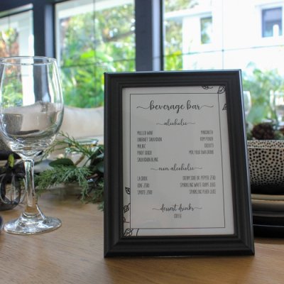 Holiday Festivity -Beverage Bar Menu