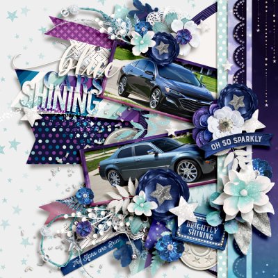 blue cars shining