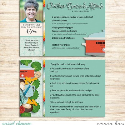Recipe Cards: Chicken Broccoli Alfredo