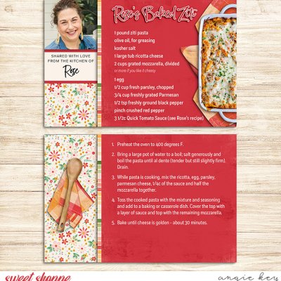 Recipe Cards: Rose's Baked Ziti