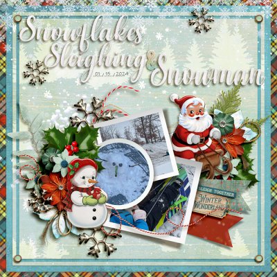 Snowflakes, Sleighing and Snowman